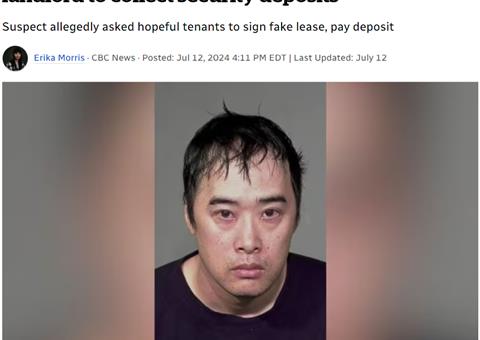 加拿大蒙特利尔市男子被指控诈骗租客房租押金，警方果断逮捕