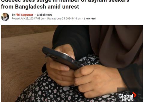 魁省迎来庇护潮：这一国的寻求者人数翻倍增长