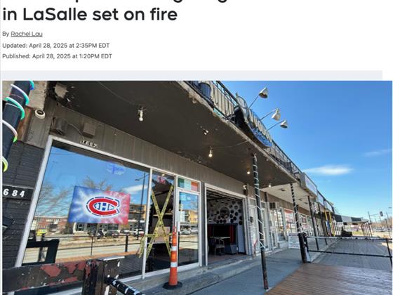 蒙特利尔LaSalle区两家商铺遭遇恶性纵火事件