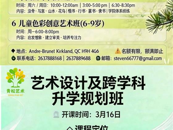 🍁艺术设计及跨学科升学规划班2026新班扩招。