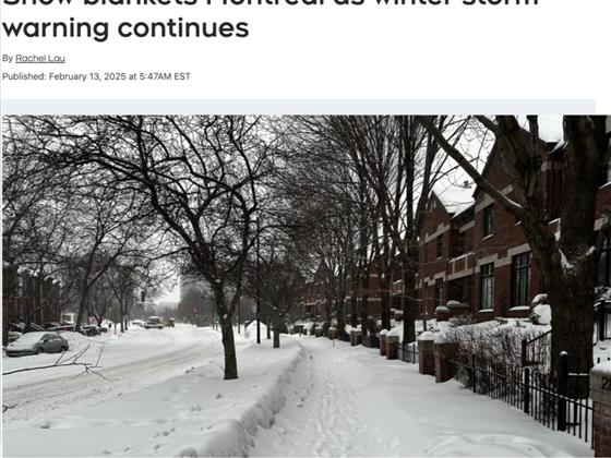 蒙特利尔迎暴风雪 冰封校园多所学校及日托中心紧急停课