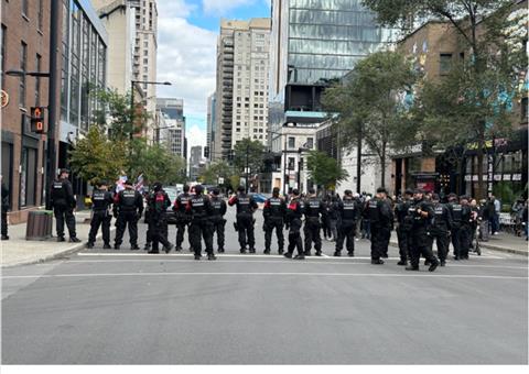 蒙特利尔市中心爆发抗议潮 警方全力应对局势升级