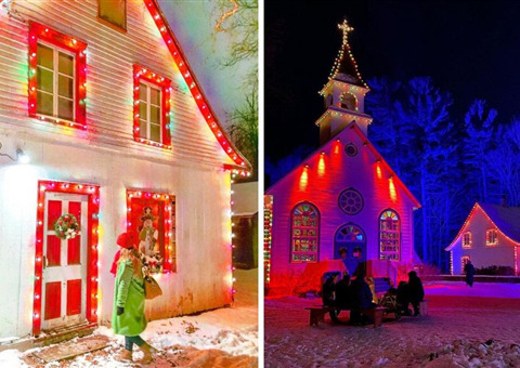 蒙特利尔附近的闪耀圣诞村：林间马车巡游与星光点点的街道